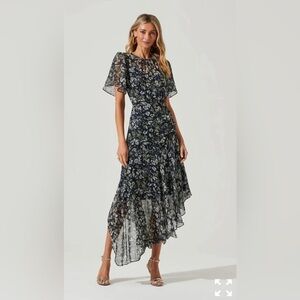 ASTR flutter sleeve flowy asymmetrical Dress revolve Anthropologie medium boho